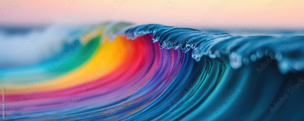 Poster rainbow abstract background concept. a vibrant wave showcasing a beautiful gradient of colors agains