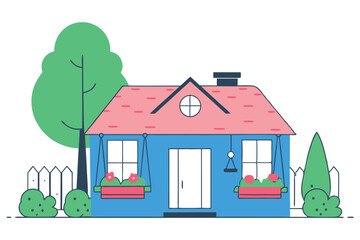 Home illustration vector on white background


