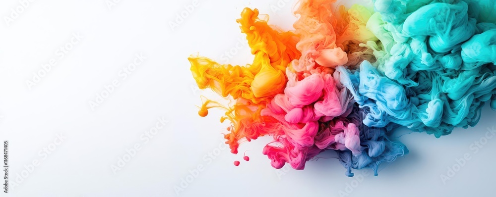 Poster Ink abstract background idea. Vibrant color splashes create a stunning abstract background for creative projects.