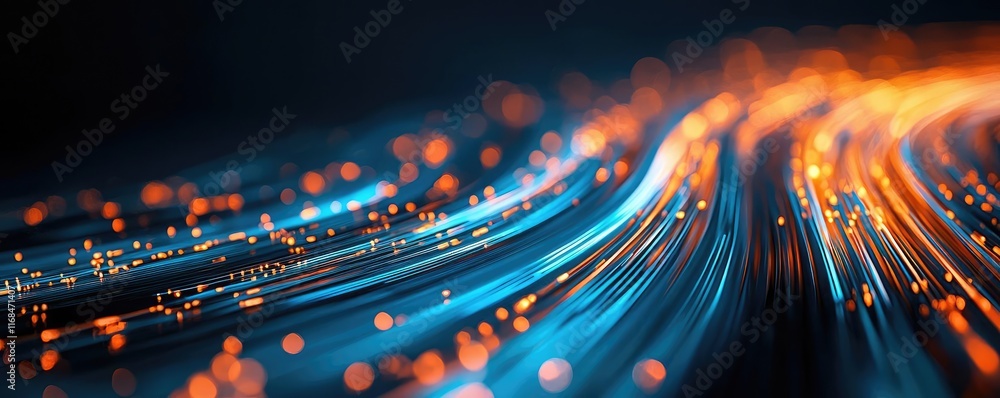 Poster Ink abstract background idea. Dynamic flow of lights and colors creating a vibrant, futuristic background.