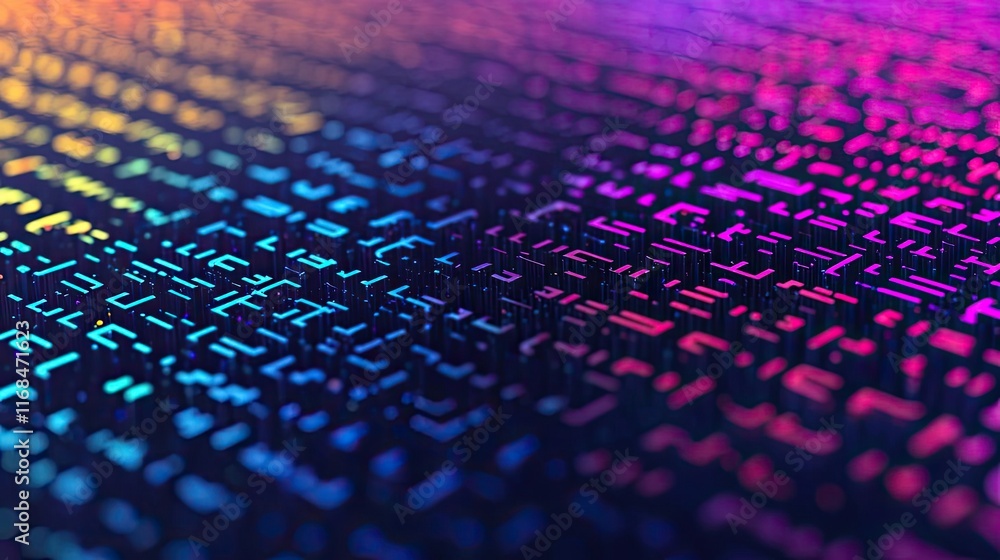Poster Ink abstract background idea. Abstract digital pattern with vibrant colors creating a tech-inspired visual.