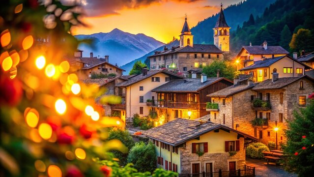 Charming Medieval Houses, Poffabro Village, Friuli-Venezia Giulia, Italy - Bokeh Photography