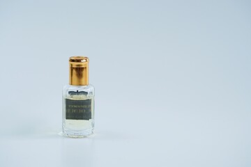 Sample of perfume on white background texture, Sept 18, 2025, Bandung Indonesia