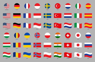 Flags of the world. Collection of flags. World flags. Vector icons