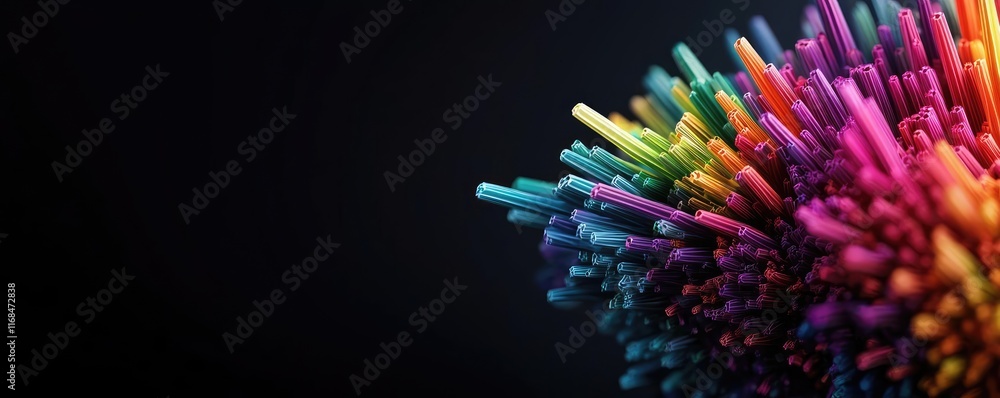 Aufkleber Rainbow abstract background concept. Vivid and colorful abstract representation of vibrant shapes and patterns.