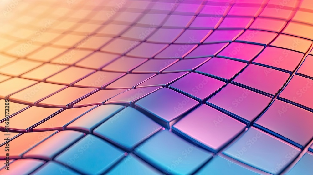 Aufkleber Mosaic abstract background concept. Vibrant abstract pattern showcasing colorful tiles in a dynamic wavy formation.