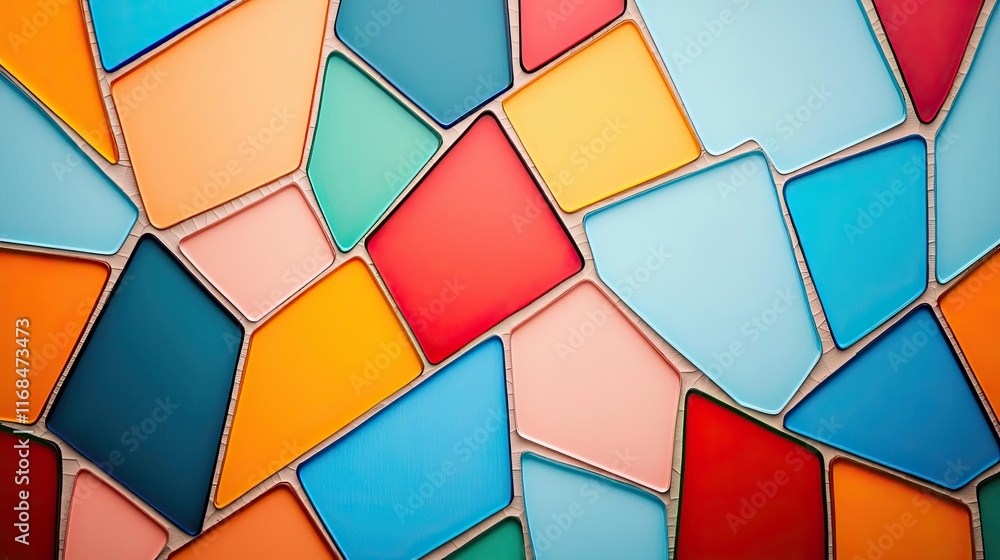 Poster mosaic abstract background concept. colorful stained glass mosaic pattern, vibrant and abstract desi