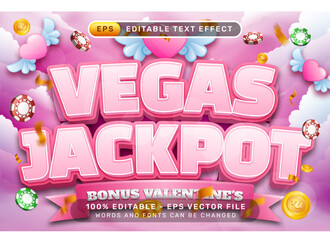 vegas jackpot valentines day 3d text effect and editable text effect