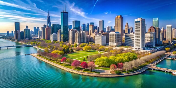 Chicago Skyline Spring Drone Photography: Aon Center, Prudential Plaza, Smurfit-Stone & More