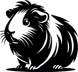 Guinea Pig vector black silhouette cricut design for T-shirt

