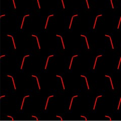 Red Drinking plastic straw icon isolated seamless pattern on black background