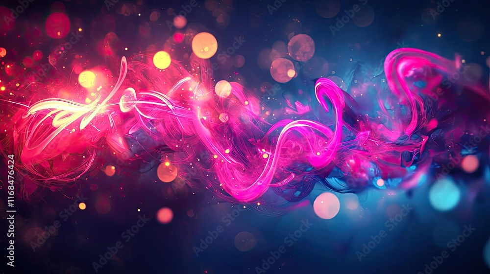 Poster Ink abstract background idea. Vibrant waves of color and light create an abstract, dynamic visual experience.
