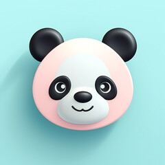 Fototapeta premium Cute pastel little panda icon