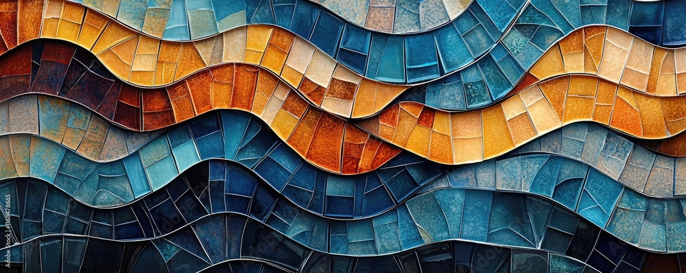 Aufkleber Mosaic abstract background concept. Abstract colorful waves in vibrant patterns and textures for creative projects.