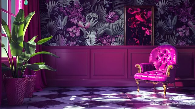 magneta pink seamless pattern wallpaper