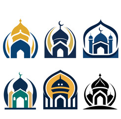 set of Mosque Logo Vector