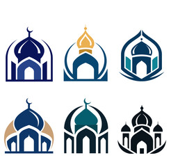 set of Mosque Logo Vector