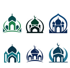 set of Mosque Logo Vector
