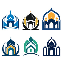 set of Mosque Logo Vector