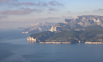 View of the Calanques of Cassis from the Soubeyran Cliffs