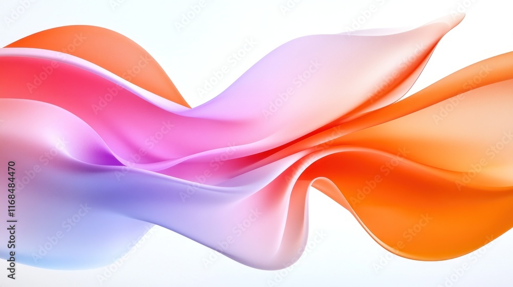 Poster abstract flowing shapes in soft gradients of color.