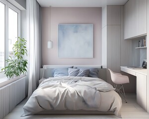 Modern Minimalist Bedroom Design with Soft Color Palette