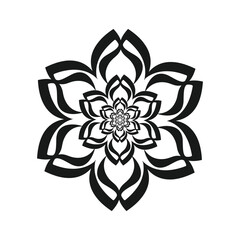 flower logo design black and white