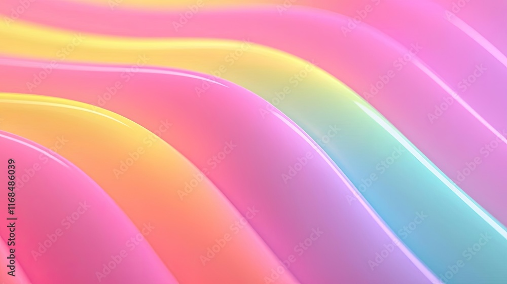 Aufkleber rainbow abstract background concept. vibrant waves of pastel colors creating a soothing and playful 