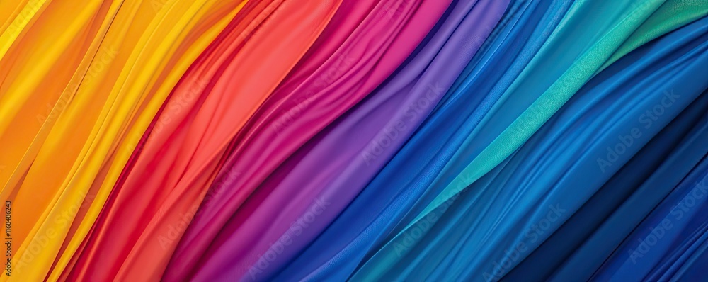 Aufkleber rainbow abstract background concept. vibrant waves of colorful fabric create a stunning backdrop for