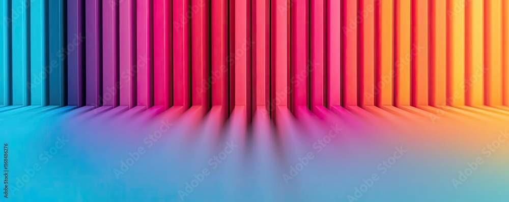 Poster Rainbow abstract background concept. Vibrant gradient lines create a visually striking abstract background.