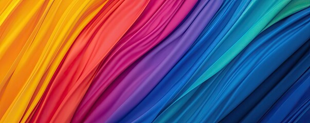 Rainbow abstract background concept. Vibrant waves of colorful fabric create a stunning backdrop for creative projects.