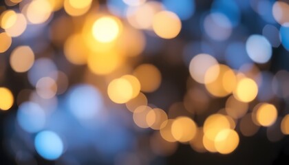 Fototapeta premium Abstract Glitter Lights in Blue, Gold, and Black