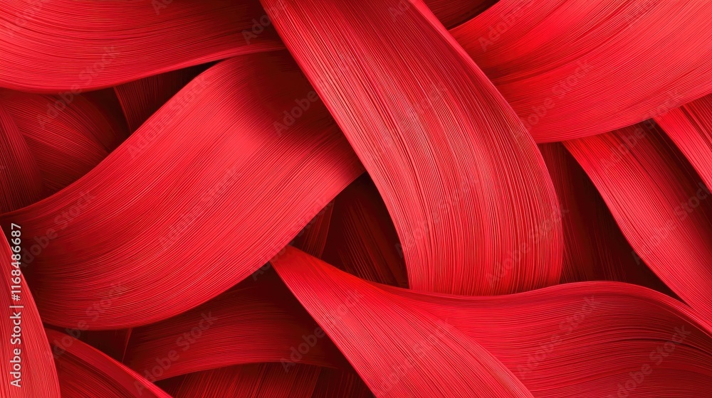 Aufkleber Ink abstract background idea. Vibrant red abstract background with flowing smooth lines representing energy.