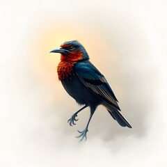 Fototapeta premium Phoenix digital art, Phoenix illustration, Fenikeks Bird, Mythological bird art Fantasy bird art, Fire bird art, bird, animal, nature, wildlife, beak, red, feather, wild, feathers, black, puffin, iso