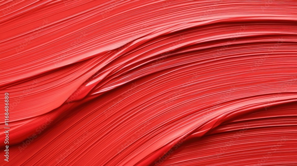Poster ink abstract background idea. vibrant red paint texture with smooth, flowing brush strokes for creat