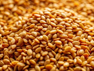 Naklejka premium Close-up of Sesame Seeds, High-Depth-of-Field Macro Photography