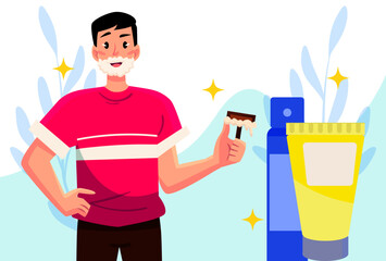 Shave Concept Illustration Stylish and Beautiful