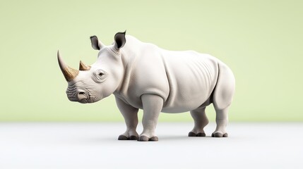 Fototapeta premium A stylized rhinoceros figure against a simple background.
