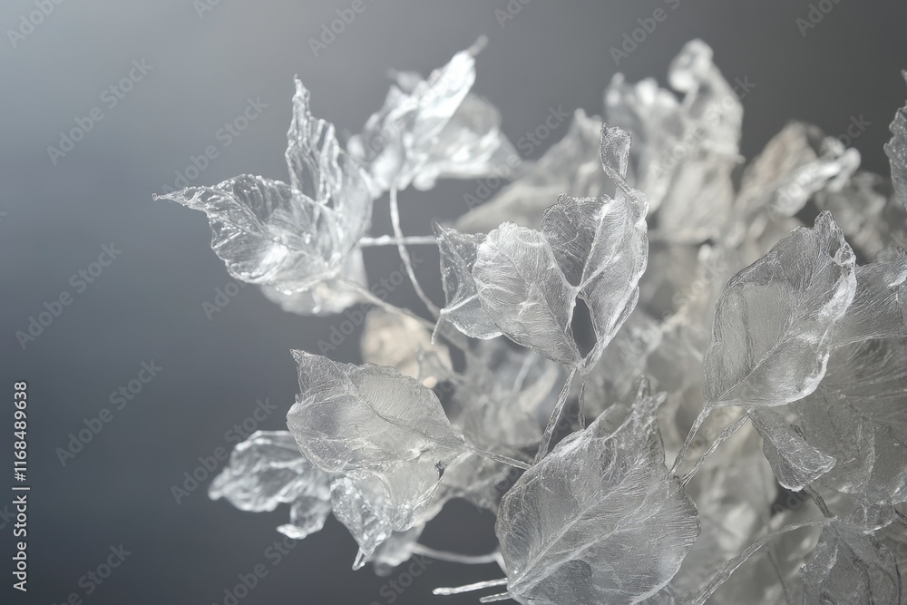 Poster translucent leaves form delicate branching structure
