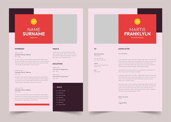 Creative Resume Layout with Cover Letter