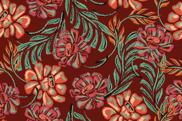 floral pattern in vector, suitable for fabric, clothing, covers, motifs, wallpaper, etc.	
