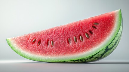 Juicy watermelon slice on white background.