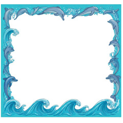 Obraz premium Cute photo frame, pastel colors, cartoon design, hand-painted details, adorable patterns, decorative edges, whimsical style, animal themes, floral accents, kids' room decor on white backgroun