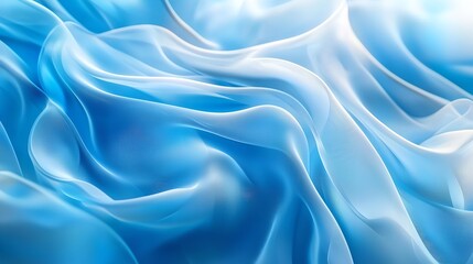 Fototapeta premium 3D Render of Abstract Light Blue Curved Frosted Glass Shapes