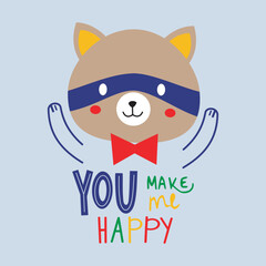 you make me happy,design cartoon vector illustration