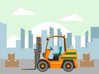 Forklift Concept Illustration Stylish and Beautiful