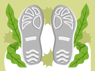Footprint Concept Illustration Stylish and Beautiful