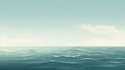 Obraz premium Serene Ocean Waves Under a Calm Sky