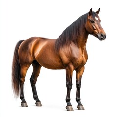 Obraz premium Brown Horse on White Background