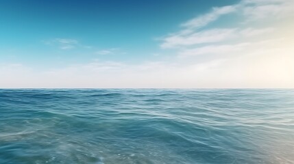 Fototapeta premium Serene Ocean Waves Under a Bright Summer Sky